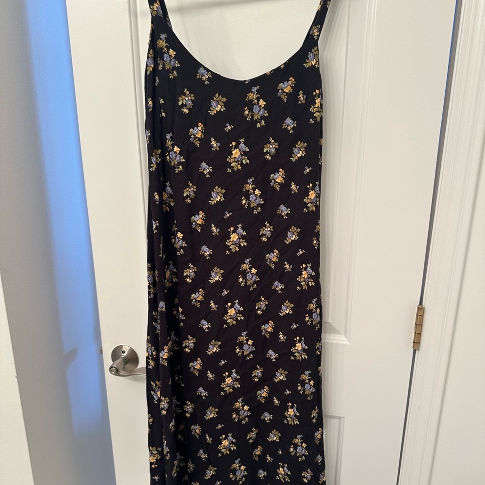 reformation Floral Black Midi Dress